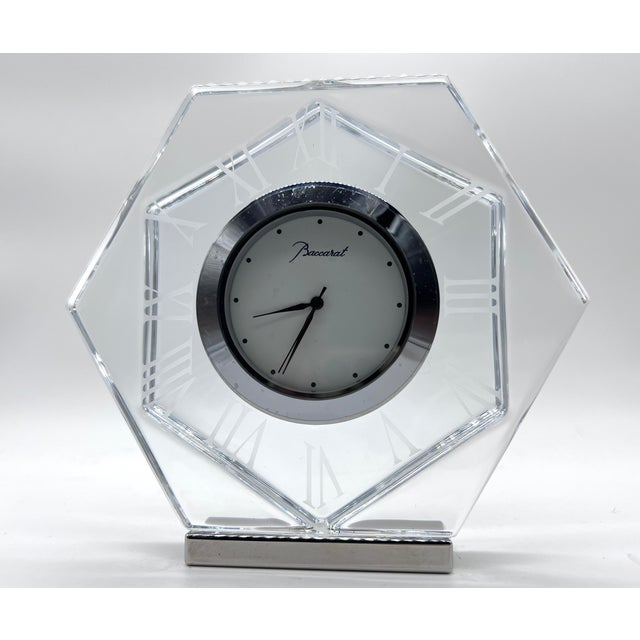 Baccarat Harcourt Crystal Table Clock from Baccarat, 2000s For Sale - Image 4 of 7