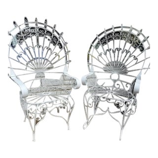 Vintage Peacock Chairs (1 Rocking) , Attributed to Salterini For Sale