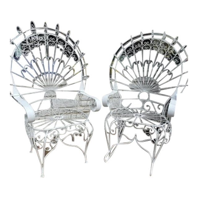 Vintage Peacock Chairs (1 Rocking) , Attributed to Salterini For Sale