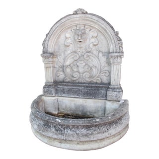 Voisins-Le-Bretonneux Cast Vintage Garden Wall Fountain From France, C. 1970s For Sale
