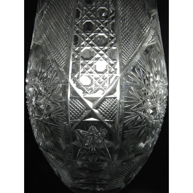American Magnificent ''Star & Moon' Cut Crystal Glass Wired Large Table Lamps / Lanterns - A Pair 19.5" For Sale - Image 3 of 9