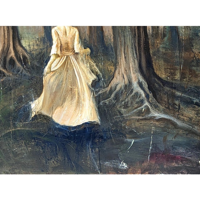 Textile Matthew Paoletti "Untitled" Contemporary Surreal Abstract of a Woman Running Through a Forest, 2021 For Sale - Image 7 of 11