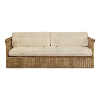 McGuire Rattan Wicker Case Sofa For Sale