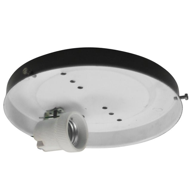 Metal Mid-Century Round Textured Glass Flush Mount For Sale - Image 7 of 14