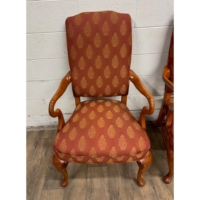 American of Martinsville Vintage American of Martinsville Queen Anne Style Gooseneck Arm Chairs - Pair For Sale - Image 4 of 13