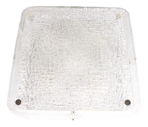 Square Ceiling Light in Textured Glass, 1970s