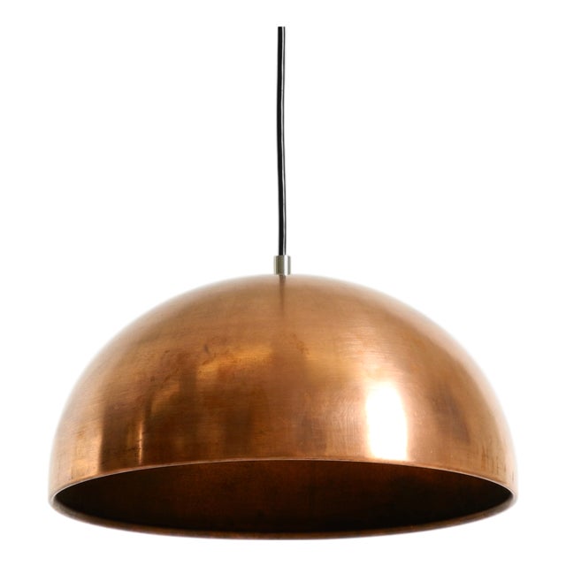 Mid-Century Modern Italian Copper Dome Pendant Light, 1950s For Sale