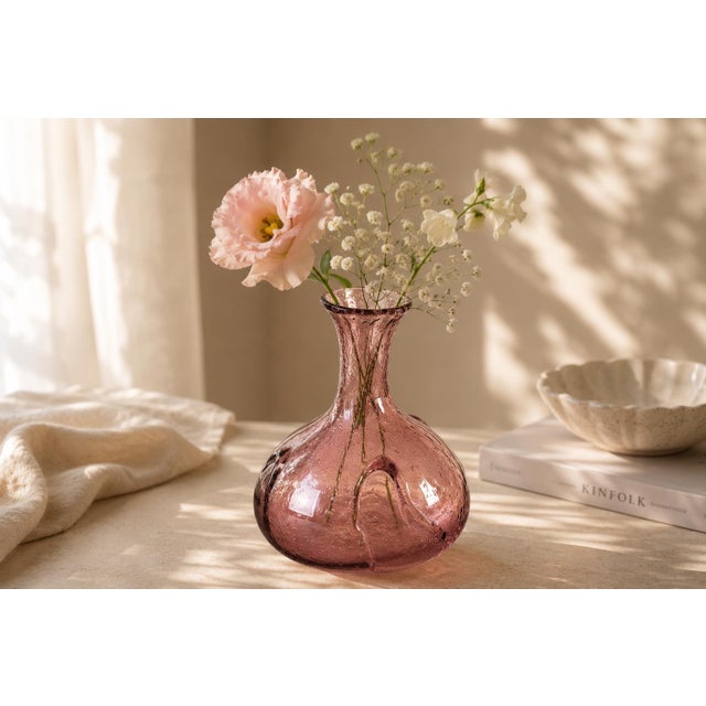 Amethyst Bullicante Glass Vase, Murano, 1990s For Sale - Image 11 of 13