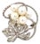 1990s Mikimoto Akoya Pearl Brooch Sterling Silver 6 mm 5.24 Grams Estate For Sale
