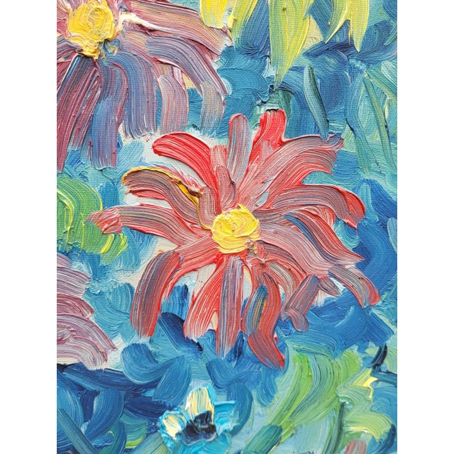 Fernand Rolland, Bouquet of Dahlias, 1961, Oil, Framed For Sale - Image 6 of 9