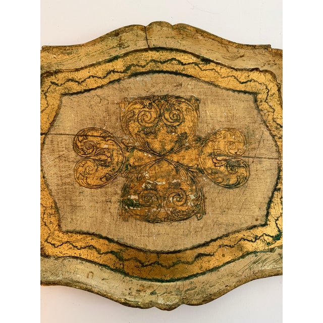 Florentine Vintage Italian Florentine Wooden Tray For Sale - Image 4 of 5