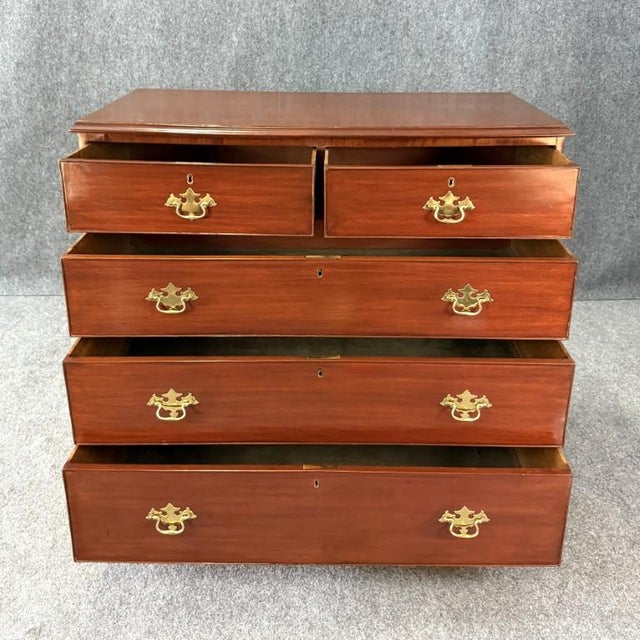 19th Century 19th Century Five Drawer Mahogany Chest For Sale - Image 5 of 13