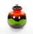 1960s Mid-Century West German Glazed Porcelain Vase Red, Green & Brown 8.5" Tall For Sale - Image 5 of 11