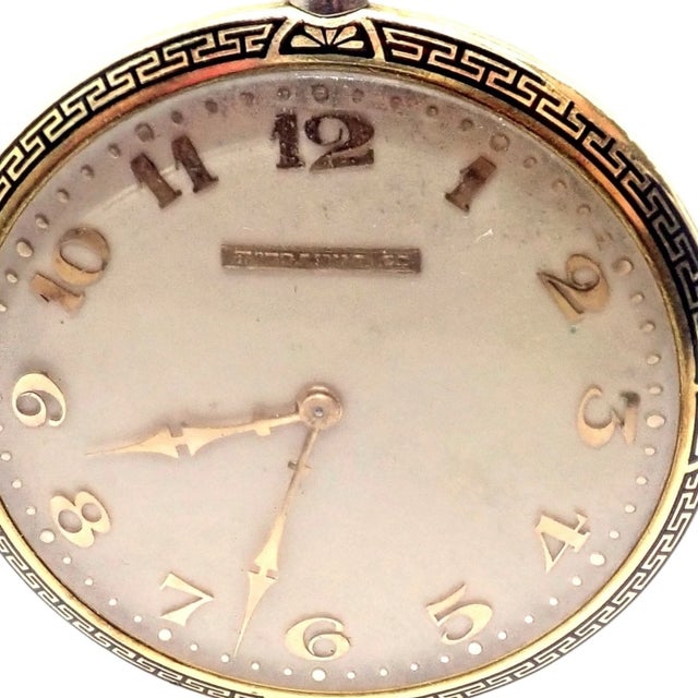 Tiffany & Co. Platinum Yellow Gold 18s Enamel Merimont Pocket Watch 1940 For Sale - Image 11 of 14