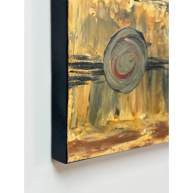 Vintage Painting Endurance Brutalist Abstract Impasto Earth Tone Signed MCM For Sale In Tampa - Image 6 of 9