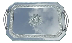 Italian Venetian Etched Glass Tray from Asprey & Co