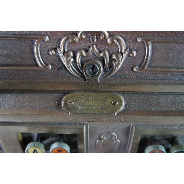 Antique 1919 Model 1059-G Brass NCR National Cash Register 23" For Sale - Image 10 of 13