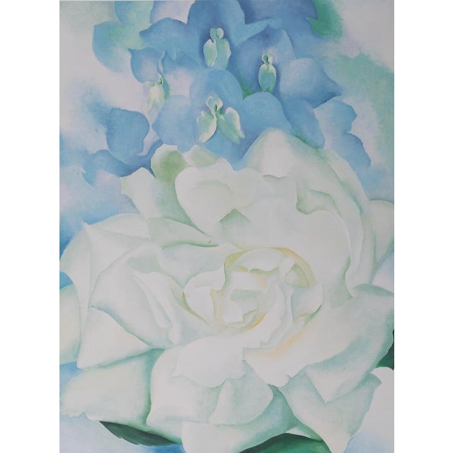 Georgia O'Keeffe (1887-1986) White Rose with Larkspur Original color poster On heavy paper, 60 x 80 cm (approx. 24 x 31...