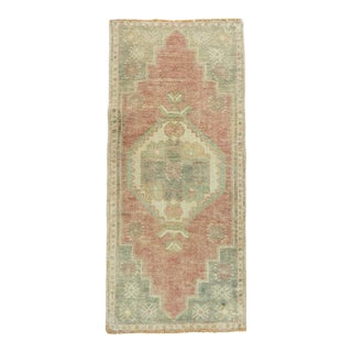 Turkish Mini Rug Oriental Hand Knotted Vintage Rug 1'7" x 3'6" #20742 For Sale