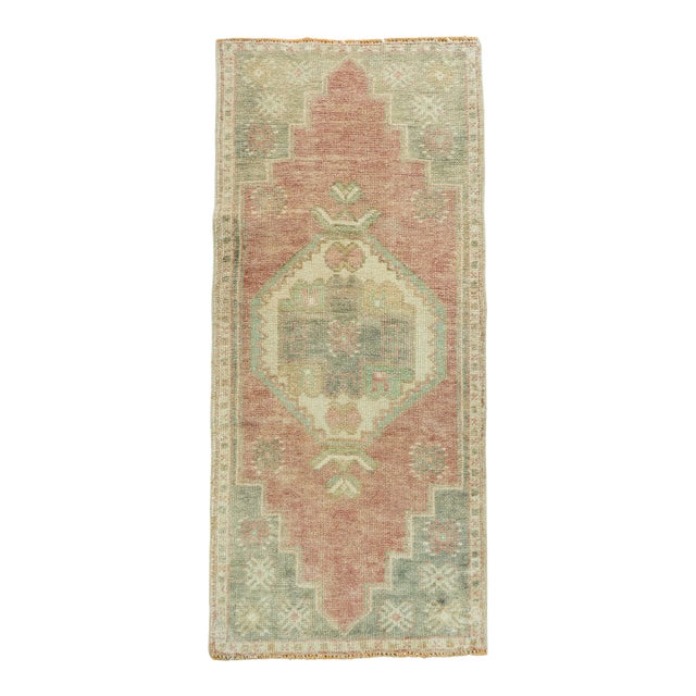 Turkish Mini Rug Oriental Hand Knotted Vintage Rug 1'7" x 3'6" #20742 For Sale