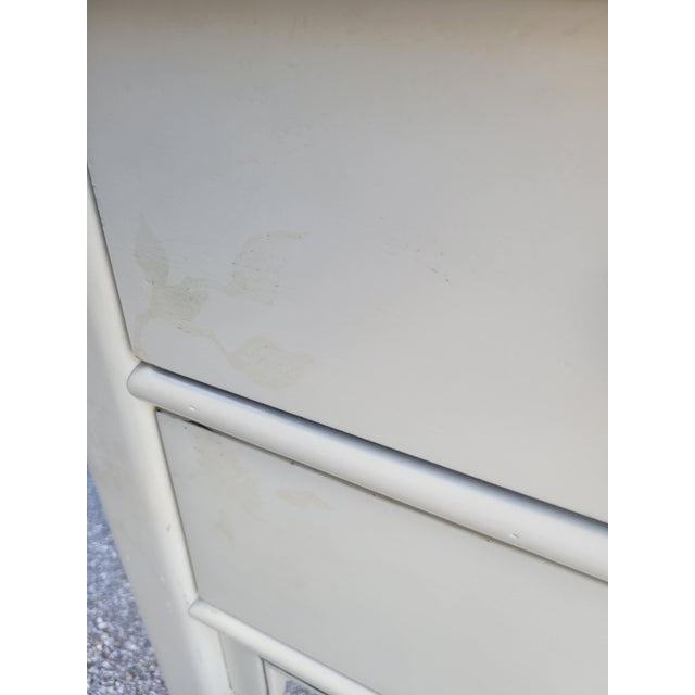 Vintage Century Off White Green 5 Drawer Pagoda Credenza Console Table Condole Table For Sale - Image 14 of 18