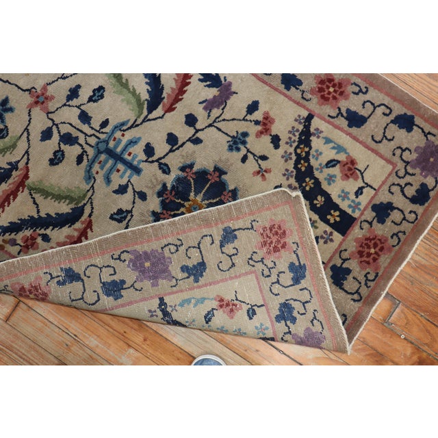 Early 20th Century Early 20th Century Eclectic Chinese Art Deco Scatter Rug For Sale - Image 5 of 6