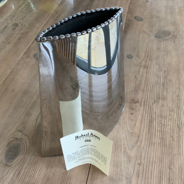 Silver Michael Aram Molten Series Vase For Sale - Image 8 of 8