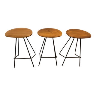 Anthropologie Perch Counter Stools- Set of 3 For Sale