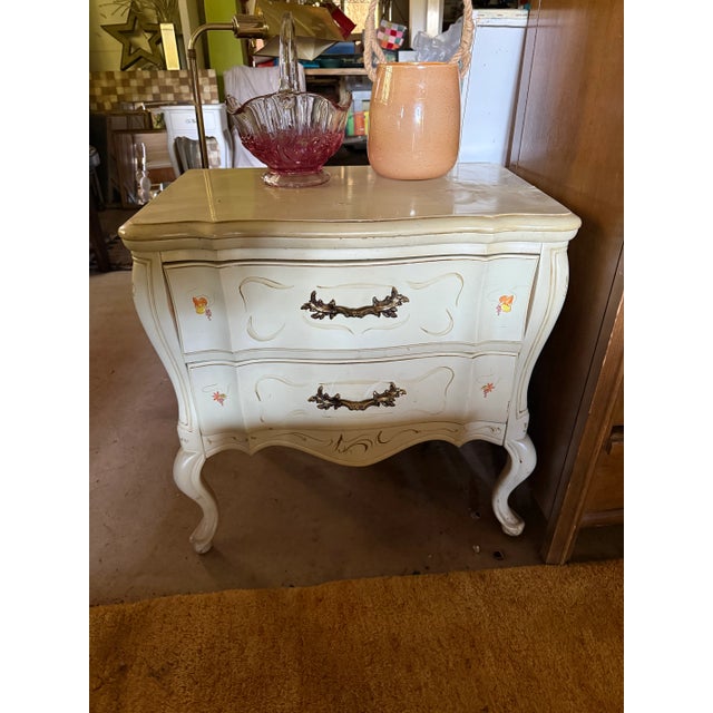 Mid-Century Modern Vintage Hand Painted Charming Bombe Venetian Chest by Sanford Co. For Sale - Image 3 of 13