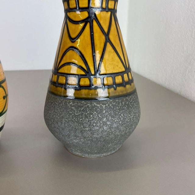 Pottery Fat Lava Vases by Heinz Siery for Carstens Tonnieshof, Germany, 1970s, Set of 2 For Sale - Image 10 of 18