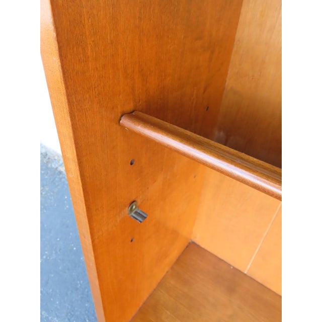 Brown Ethan Allen Solid Maple Shelving Display Cabinet Bookshelf 6910 For Sale - Image 8 of 14