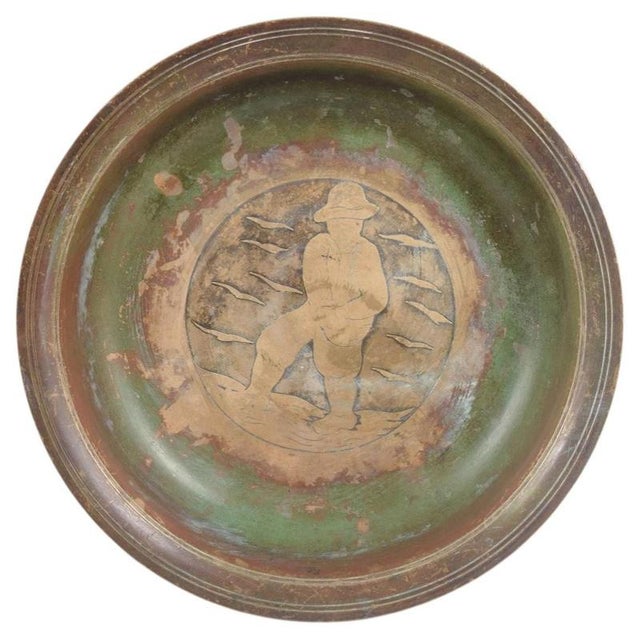 1930s Art Deco Bronze Bowl with Figural Motif by Just Andersen, Denmark, 1930s For Sale - Image 5 of 5
