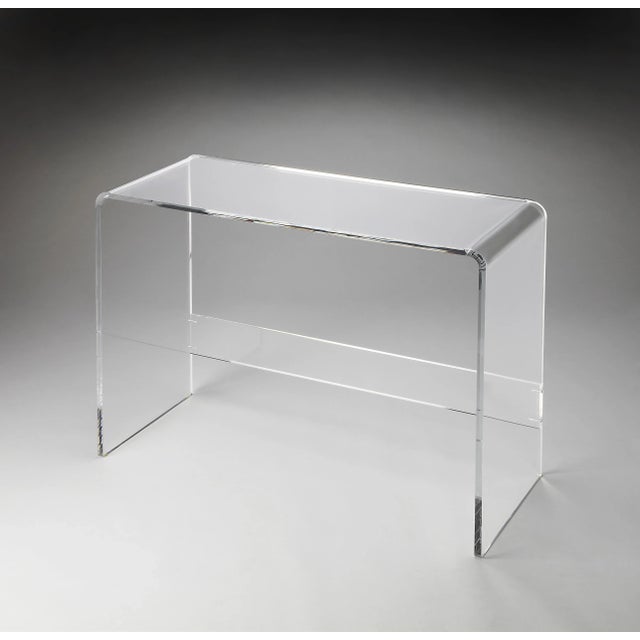 Contemporary Crystal Clear Acrylic Console Table, Clear For Sale - Image 3 of 3