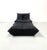 Animal Skin Set of French Togo Lounge Chair and Ottoman in Black Leather attributed to Michel Ducaroy for Ligne Roset, 1970s For Sale - Image 7 of 14