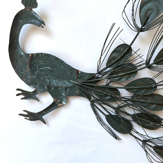Mid 20th Century Stunning Pair of Mid Century Peacock Wall Sculptures For Sale - Image 5 of 7