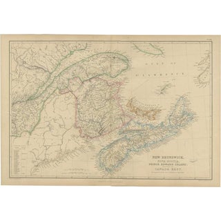 Antique Map of New Brunswick by W. G. Blackie, 1859 For Sale