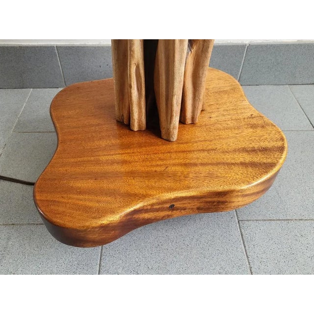 Mid-Century Modern Mid-Century French Floor Lamp in Driftwood & Mahogany, 1950s For Sale - Image 3 of 13