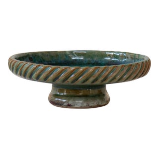 Ceramic Pedestal Bowl by Jean Maubrou For Sale