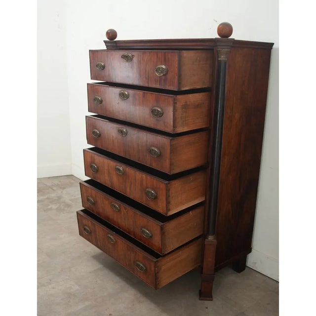 19th Century Dutch Empire Style Tall Chest of Drawers For Sale - Image 9 of 12