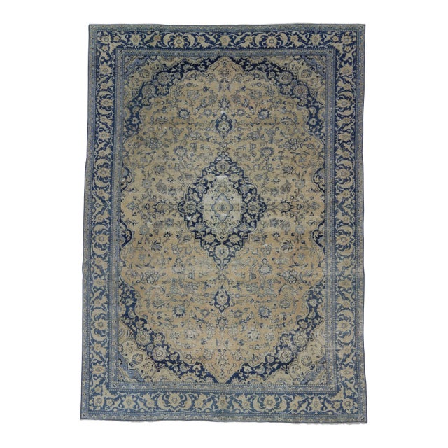 Vintage Persian Hand Knotted Rug- 8′6″ × 12′ For Sale