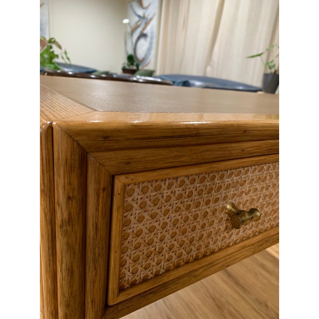McGuire Cane Leathers Top Writing Desk For Sale In Los Angeles - Image 6 of 11