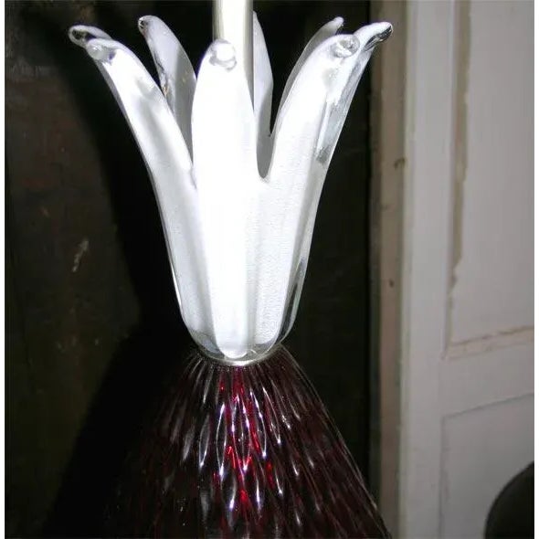 Glass 1950s Vintage Venetian Murano Glass Pineapple Lamp For Sale - Image 7 of 17