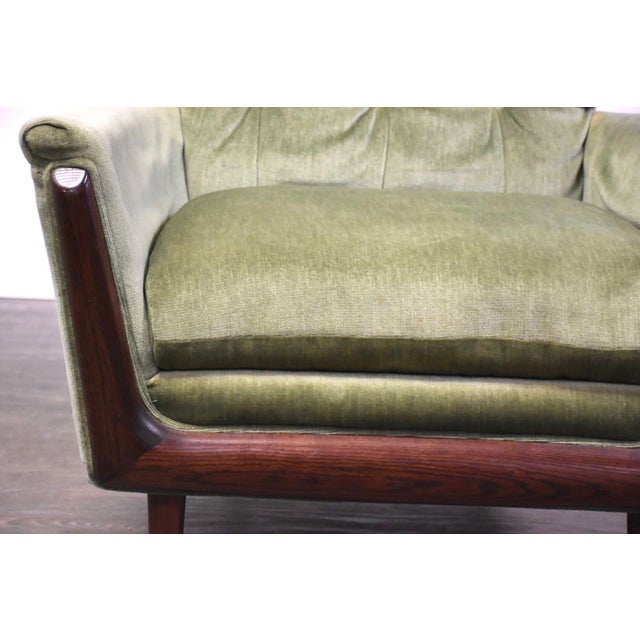 Green Mid Century Modern Lounge Chair and Ottoman | Chairish