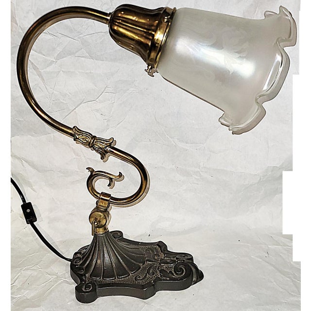 1910s Victorian Brass Desk Lamp For Sale - Image 9 of 9