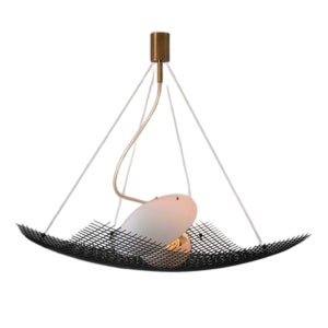 Mod. 12599 Reticella Ceiling Lamp by Angelo Lelii for Arredoluce, Italy, 1957 For Sale