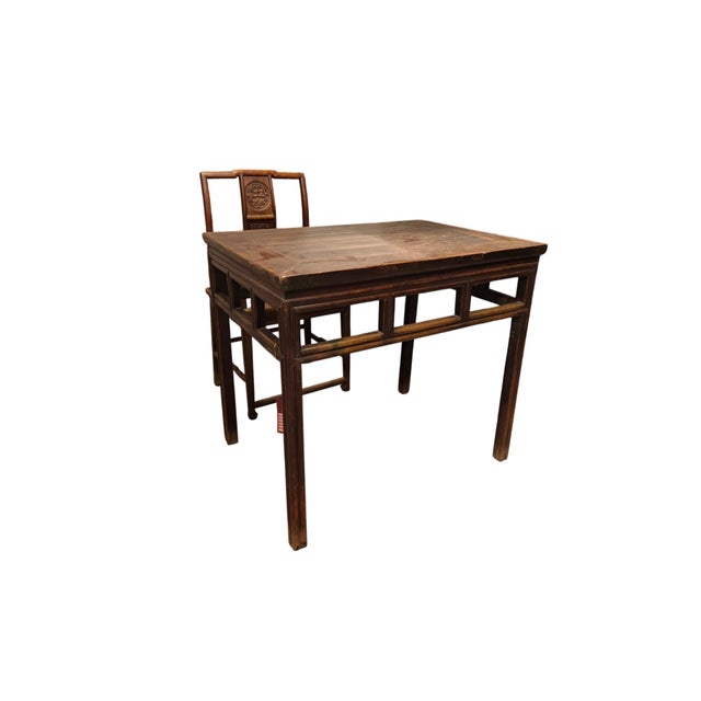 Chinese Antique Chinese Elm Square Side Table For Sale - Image 3 of 5