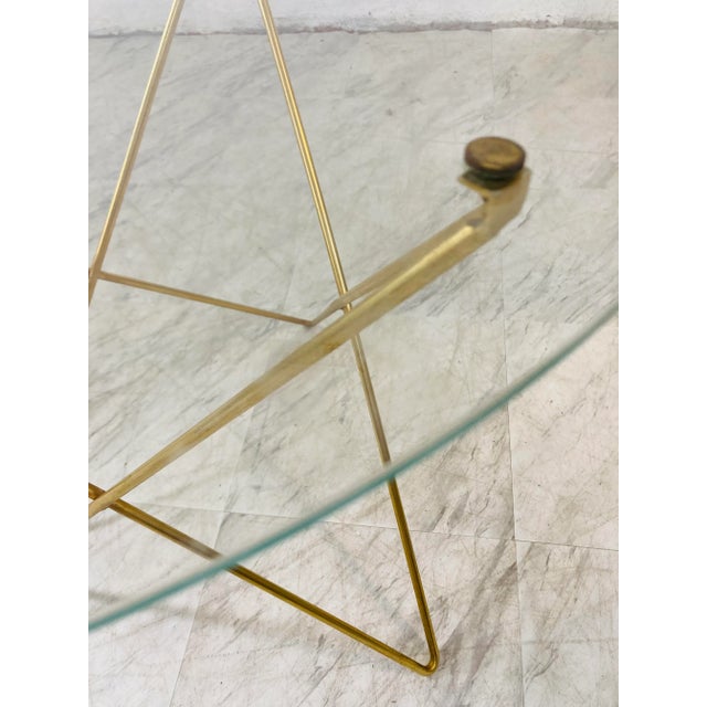 Contemporary Star Shaped Gold and Glass Side Table For Sale - Image 3 of 8
