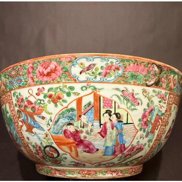 Late 19th Century Antique Qing Chinese Famille Rose Canton Porcelain Bowl For Sale - Image 12 of 12