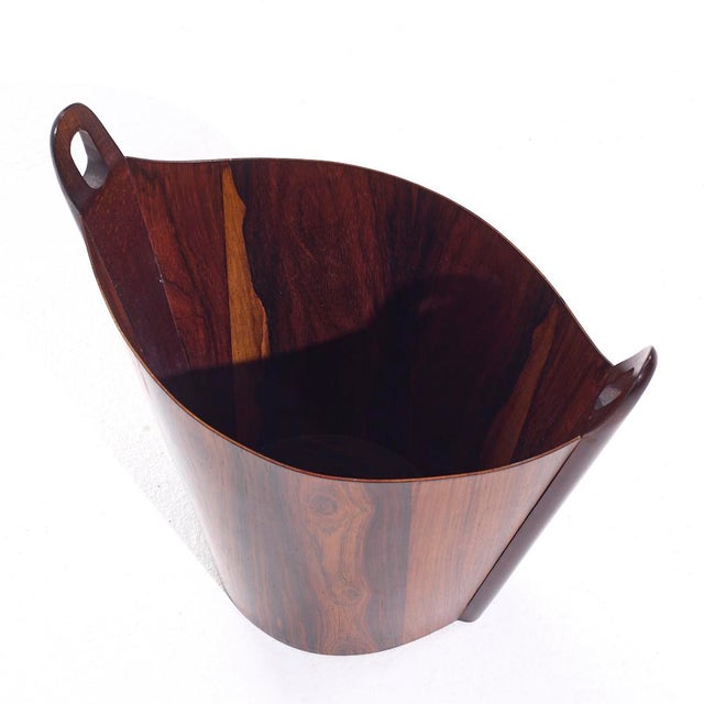 Einar Barnes for p.s. Heggen Mid Century Norwegian Rosewood Paper Bin For Sale - Image 10 of 10