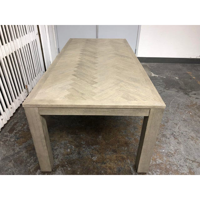 French Restoration Hardware Herringbone Rectangular Dining Table Chairish